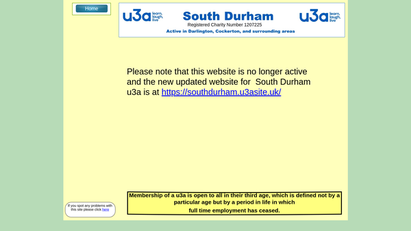 Screenshot of the South Durham U3A website