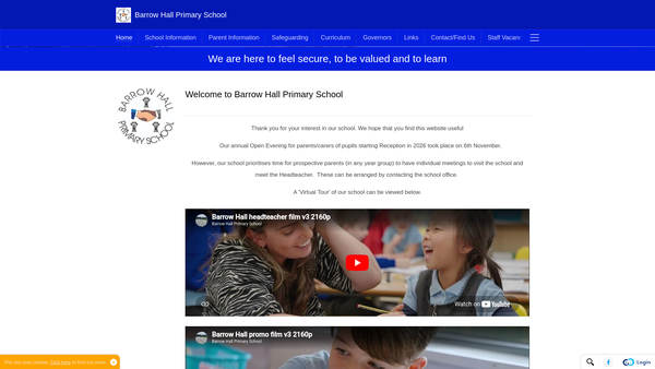 Screenshot of the Friends Of Barrow Hall website