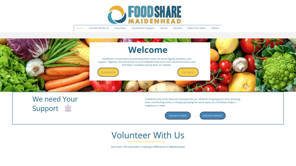 Screenshot of the Foodshare CIO website