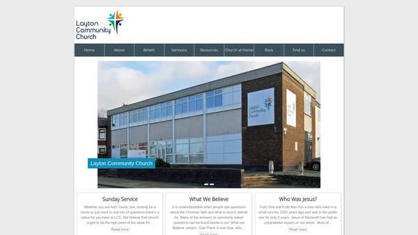 Screenshot of the Layton Community Church website