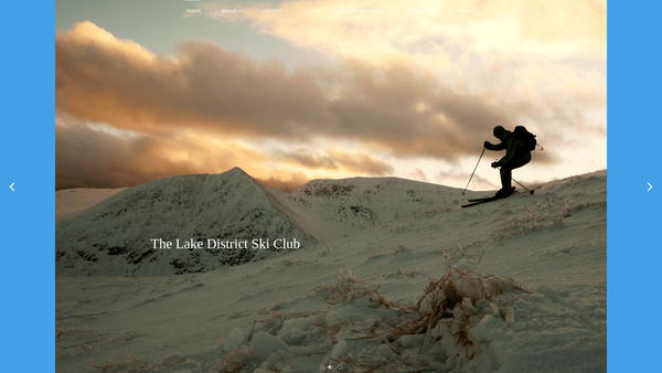 Screenshot of the The Lake District Ski Club website