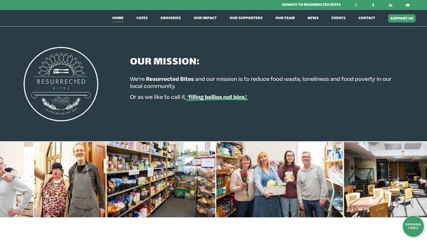 Screenshot of the Resurrected Bites CIO website