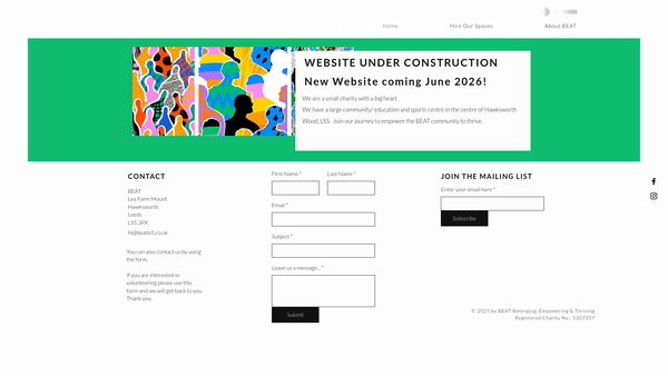 Screenshot of the Beat (Belonging, Empowering And Thriving) website