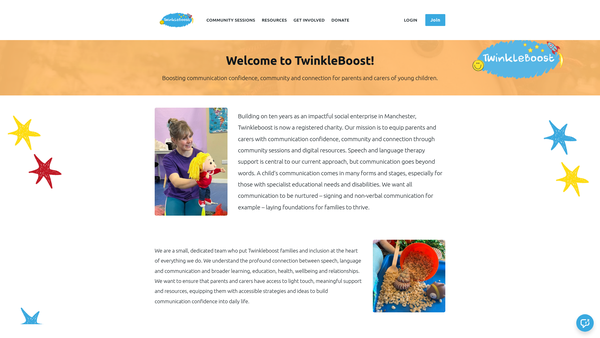 Screenshot of the Twinkleboost CIO website