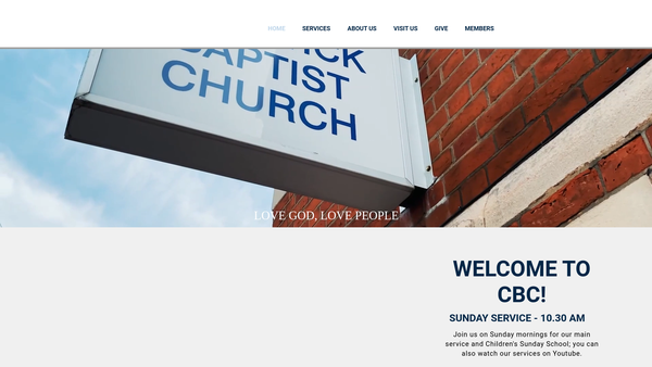Screenshot of the Chiswick Baptist Church website