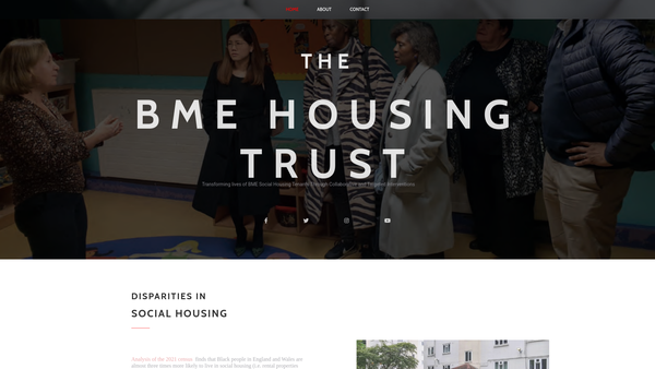 Screenshot of the The Bme Housing Trust website