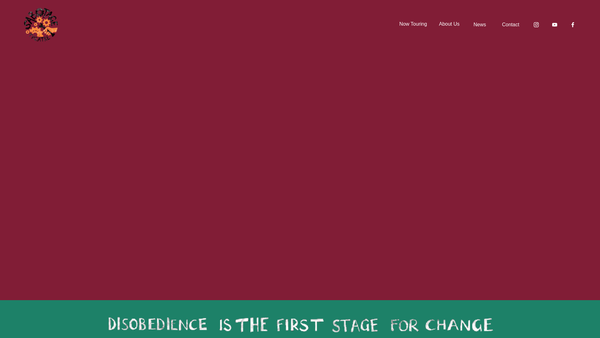 Screenshot of the Sabotage Theatre website
