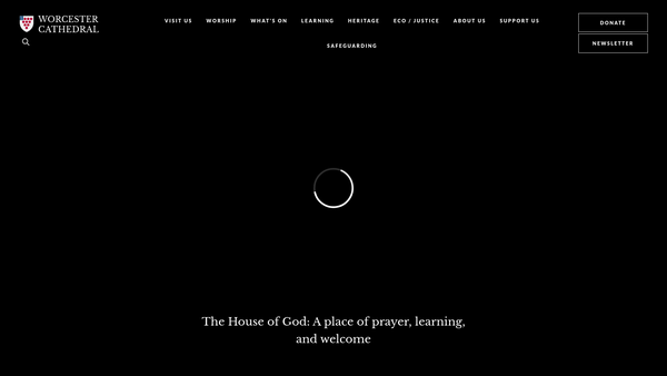 Screenshot of the The Cathedral Church Of Christ And The Blessed Mary The Virgin Of Worcester website