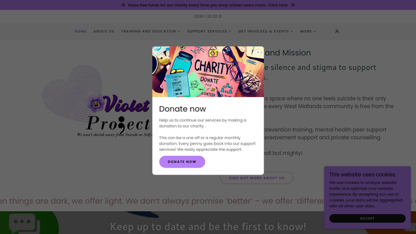 Screenshot of the Violet Project CIO website
