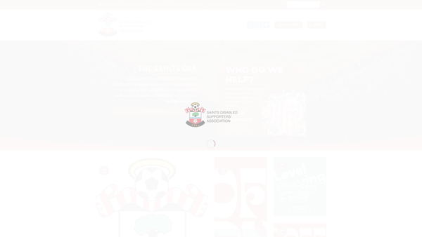 Screenshot of the Saints Disabled Supporters' Association website