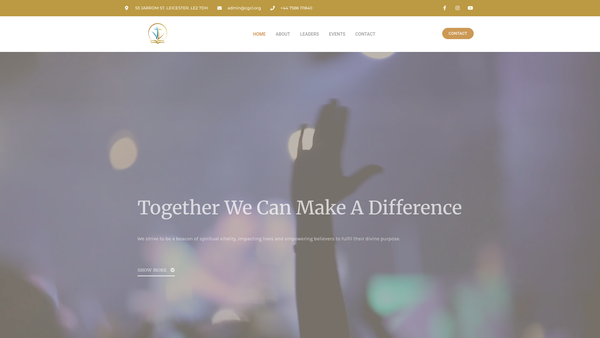 Screenshot of the Christ Generation Church website