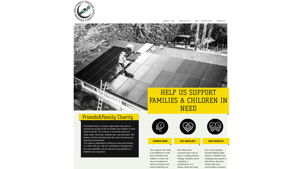 Screenshot of the Friends And Family Charity website