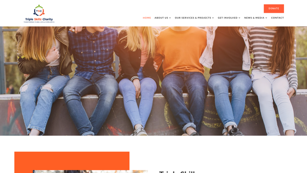 Screenshot of the Triple Skillz Charity website