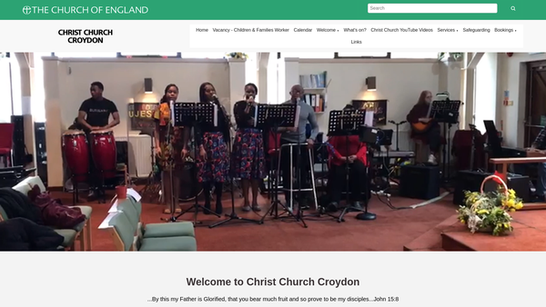 Screenshot of the The Parochial Church Council Of The Ecclesiastical Parish Of Christ Church Broad Green Croydon website