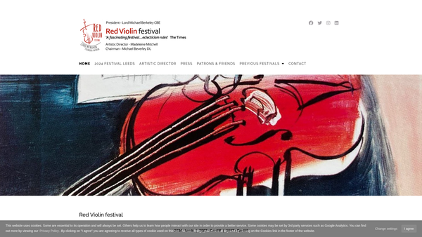 Screenshot of the The Red Violin website