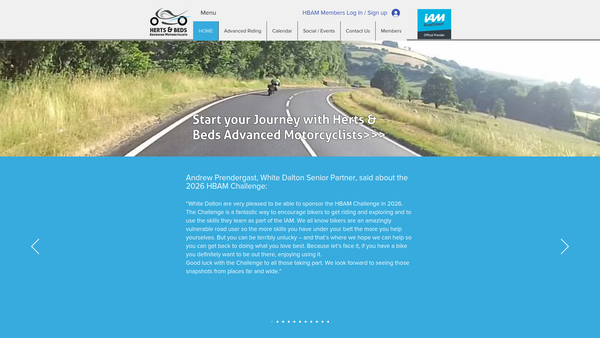 Screenshot of the Herts And Beds Advanced Motorcyclists website