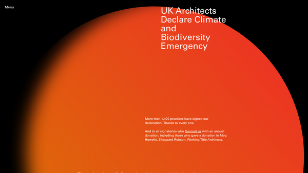 Screenshot of the UK Architects Declare website