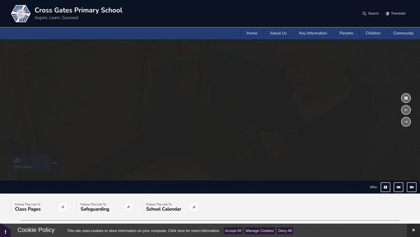 Screenshot of the Friends Of Cross Gates Primary School PTA website