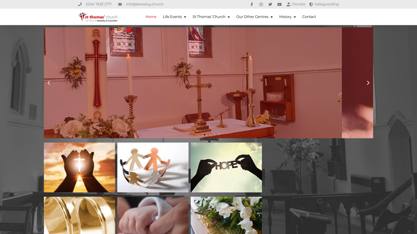 Screenshot of the The Parochial Church Council Of The Ecclesiastical Parish Of St Thomas Keresley & Coundon website