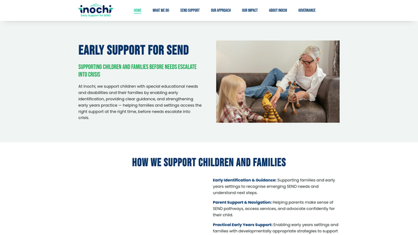 Screenshot of the Inochi website