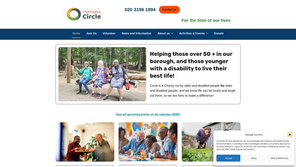 Screenshot of the Haringey Circle website