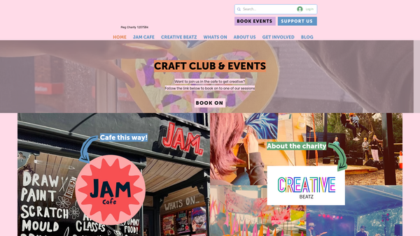 Screenshot of the Creative Beatz website