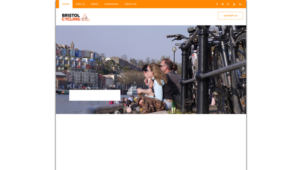 Screenshot of the Bristol Cycling Campaign website