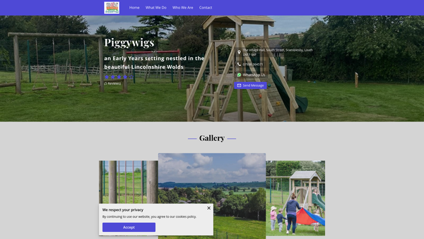 Screenshot of the Piggywigs website