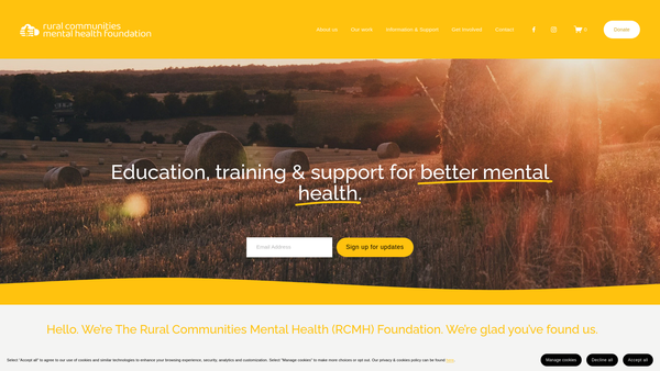 Screenshot of the The Rcmh Foundation website