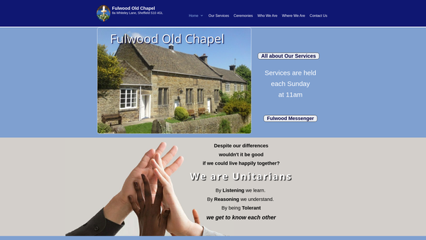 Screenshot of the Fulwood Old Chapel (Unitarian) website