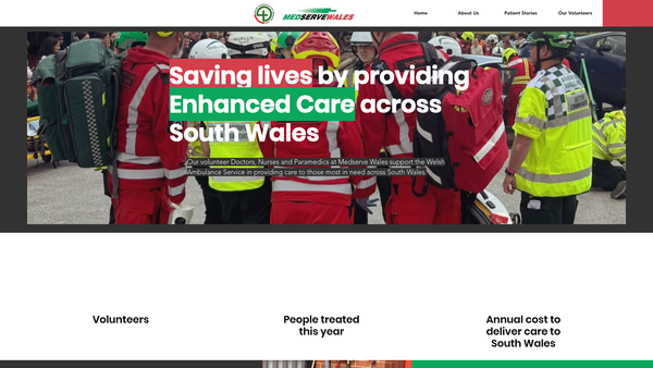 Screenshot of the Medserve Wales website