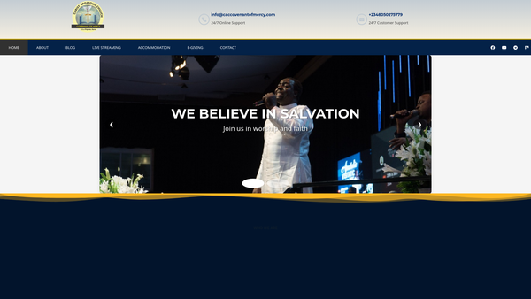 Screenshot of the Covenant Of Mercy Ltd website