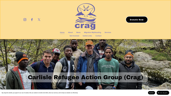 Screenshot of the Carlisle Refugee Action Group website