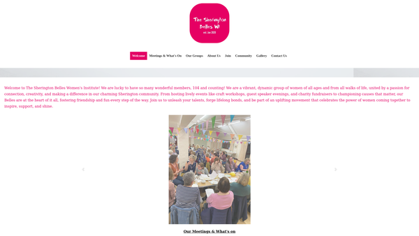 Screenshot of the The Sherington Belles Women's Institute website