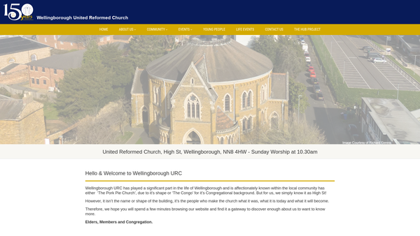 Screenshot of the Wellingborough United Reformed Church Charity website