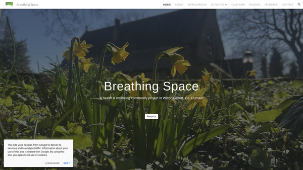 Screenshot of the Breathing Space website