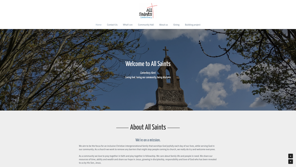 Screenshot of the The Parochial Church Council Of All Saints, Canterbury website