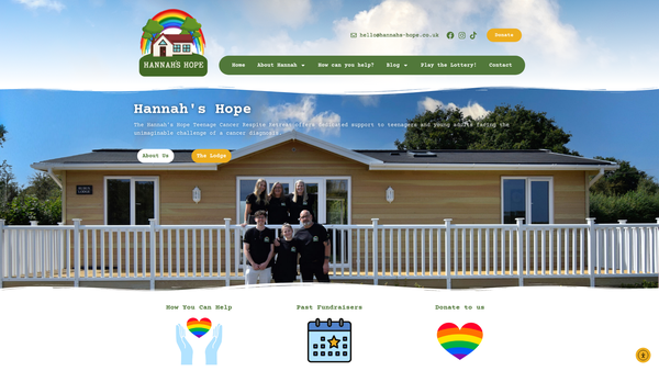 Screenshot of the Hannahs Hope website