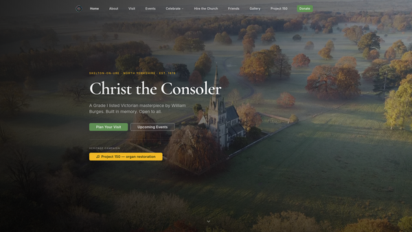Screenshot of the Friends Of Christ The Consoler Newby Hall website