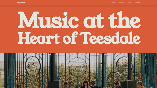 Screenshot of the Music At The Heart Of Teesdale website