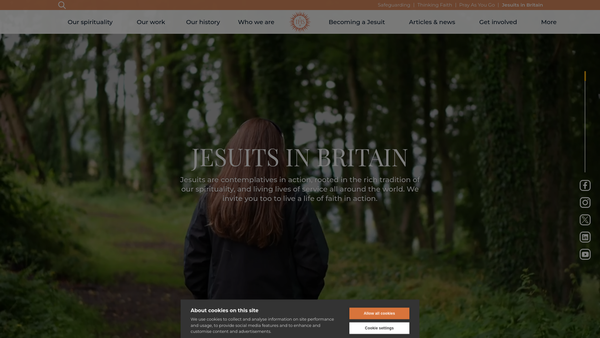 Screenshot of the Jesuits In Britain CIO website