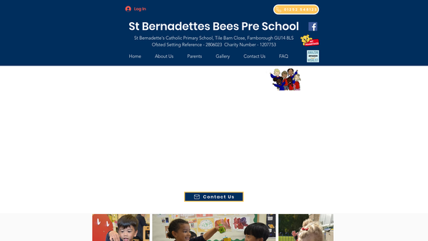 Screenshot of the St Bernadettes Bees Pre School website