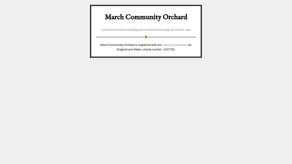 Screenshot of the March Community Orchard website