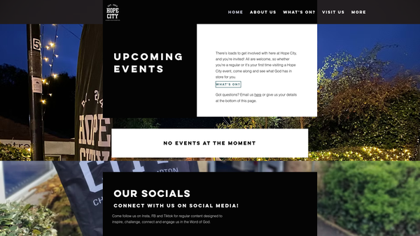 Screenshot of the Hope City Church Southampton website