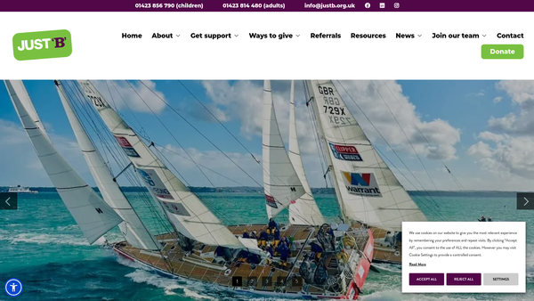 Screenshot of the Just B Bereavement And Mental Health Support website