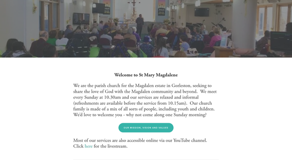 Screenshot of the The Parochial Church Council Of The Ecclesiastical Parish Of Gorleston St Mary Magdalene website