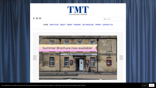 Screenshot of the The Friends Of The Mission Theatre website