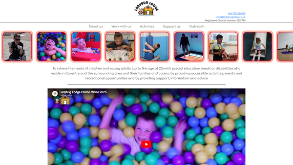 Screenshot of the Ladybug Lodge website