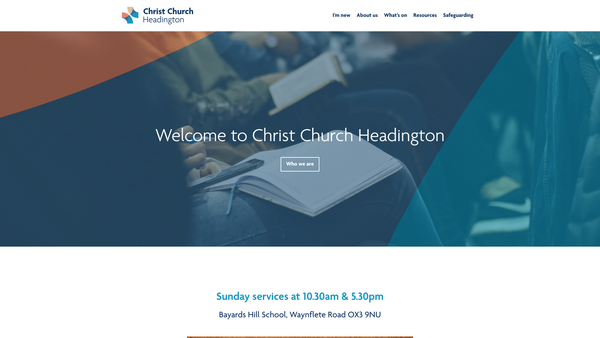Screenshot of the Christ Church Headington website
