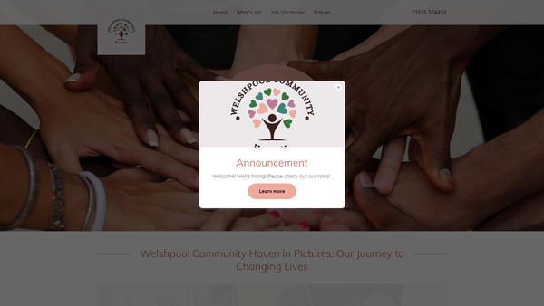 Screenshot of the Welshpool Community Haven website